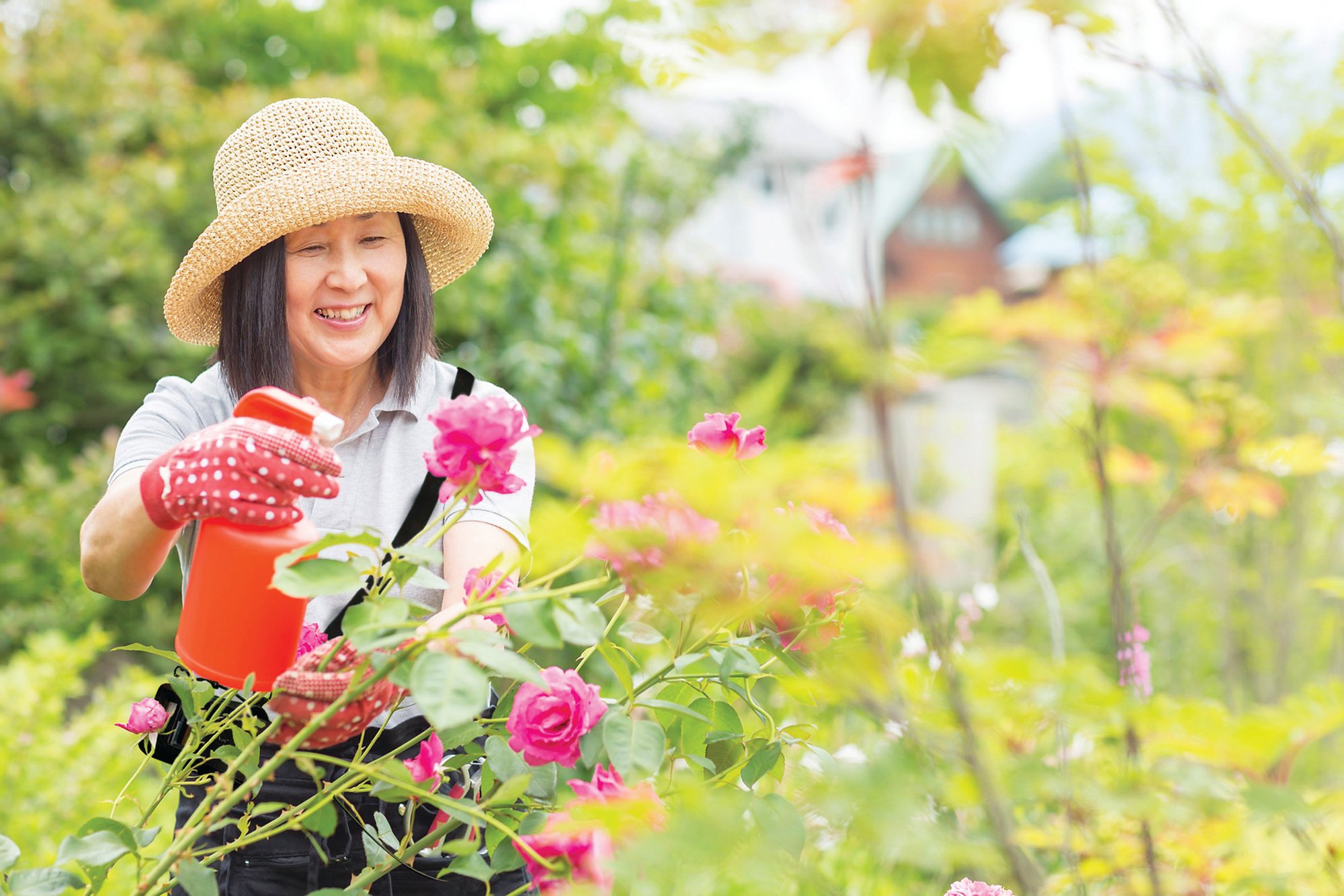 Female ZOLL LifeVest patient gardening