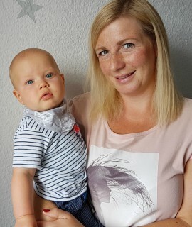 Janine Weber and child